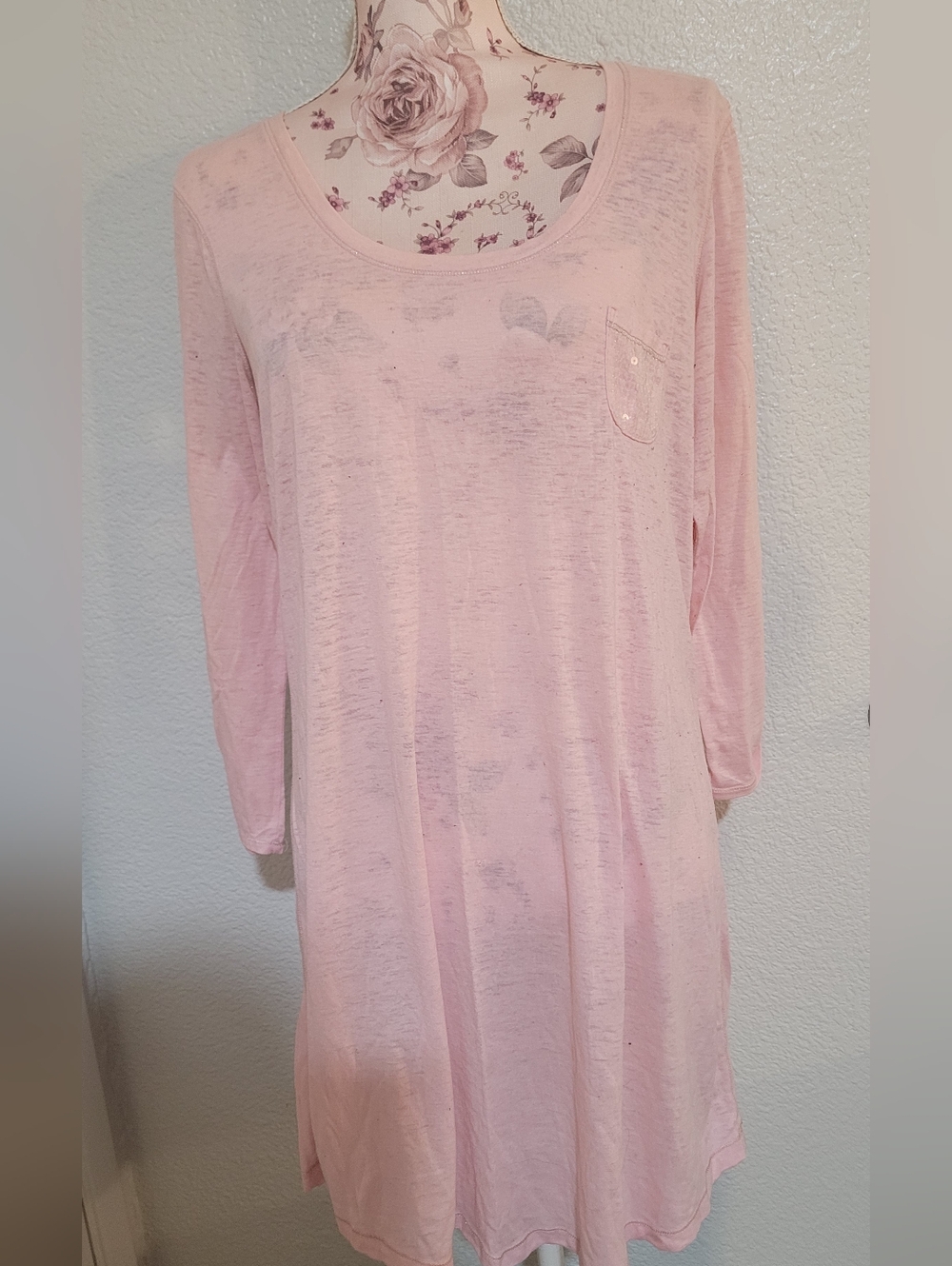 Victoria's Secret Light Pink Long Sleeve Chemise